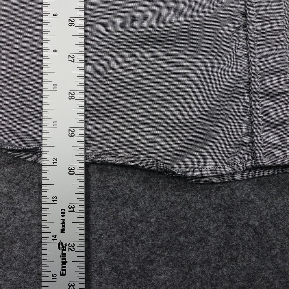 Teddy Stratford Button Up Zip Shirt Men Size 5 Long Sleeve Cotton Grey - Picture 7 of 11